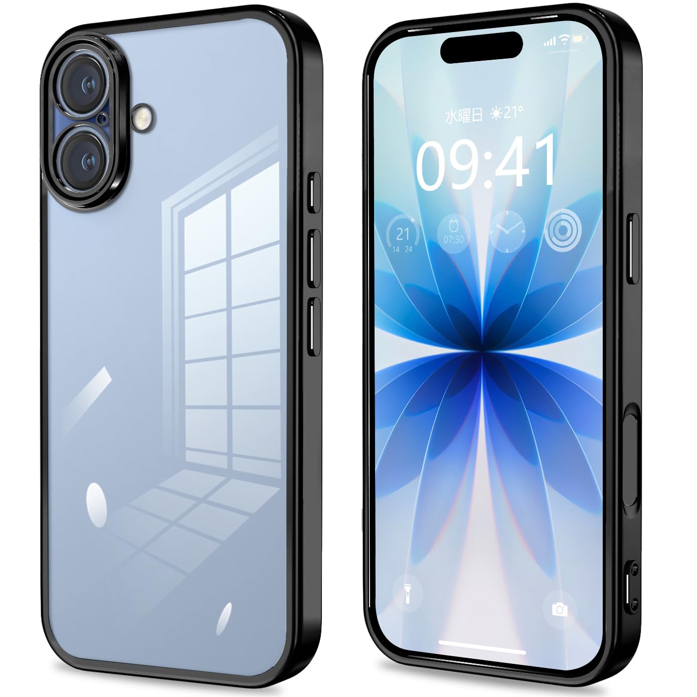 iPhone17 用 ケース クリア カメラ保護 いphone17 スマホケース 薄型 TPU 軽量 変形防止 人気 スリム ソフト アイフォン 17 カバー 衝撃吸収 ストラップホール付き(ブラック)