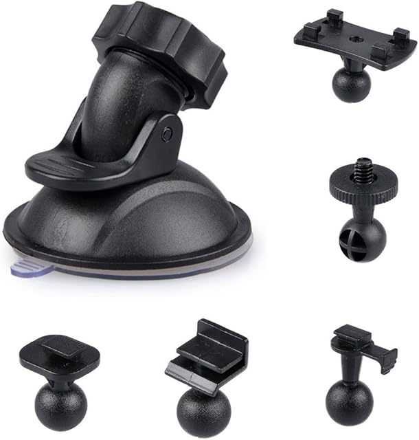 MyArmor Car Suction Cup for Dash Cam Holder Vehicle Video Recorder on Windshield & DashBoard Mount with 5 Types Adapter 360 Degree Angle View for Driving DVR Camera Camcorder GPS Action Camera