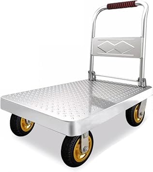 Heavy Duty Folding Platform Truck, 230kg Capacity Platform Trucks,Trolley Flatbed Sack Truck Hand Cart with Wheels, for Warehouse Moving Transport StorageSize73x48cm