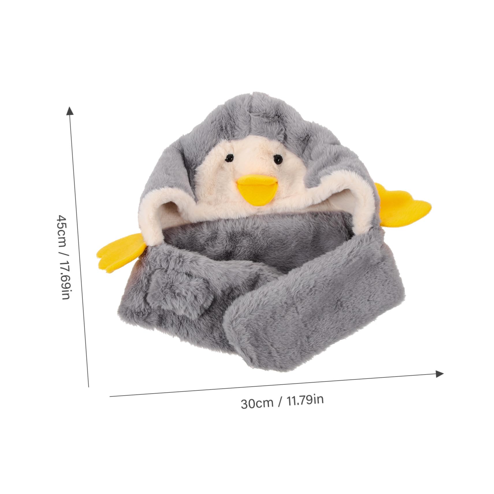 IWOWHERO Warm Toddler Cap Infant Girl Newborn Girl Beanies Plush Face-Protecting Hat Scarf Grey