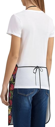 Miniatura 6 de Delantal de pintura de acuarela de flores de zinnia, babero de chef impermeable para hombres y mujeres, delantales de cocina con correa ajustable