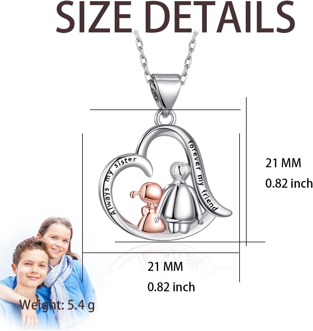 Sister Gifts from Brother for Sister Brother Necklace Valentines Mothers Day Jewelry Gifts for Birthday - Image 3