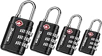 Vista 1 de 4 Pack TSA Approved Luggage Locks, Combination Travel Padlock, 3-Digit Waterproof Lock, TSA Accepted Outdoor Keyless Resettable Lock for Lockers
