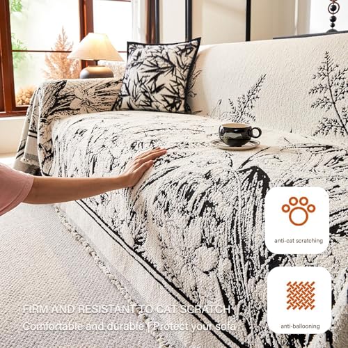 Housse de canapé lavable machine en chenille kaki facile à installer