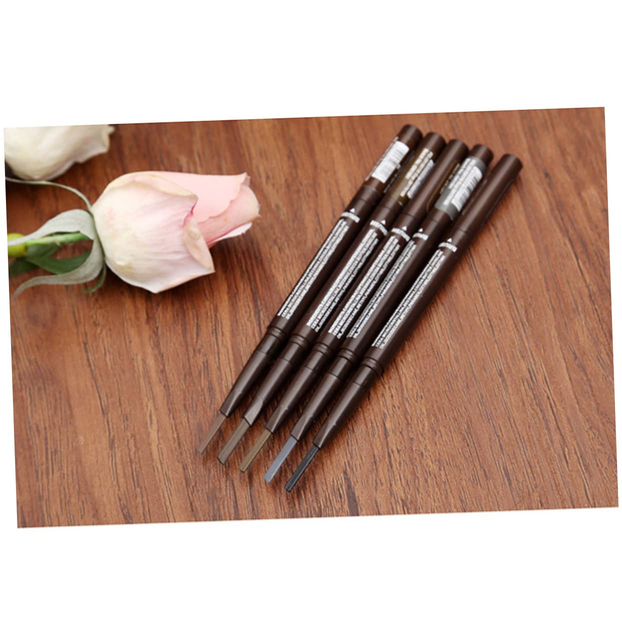 minkissy Waterproof Eyebrow Pencil Brush Set 2 in 1 Auto Rotating Dual Ended Eyebrow Makeup Tool for Natural Definition - Image 3