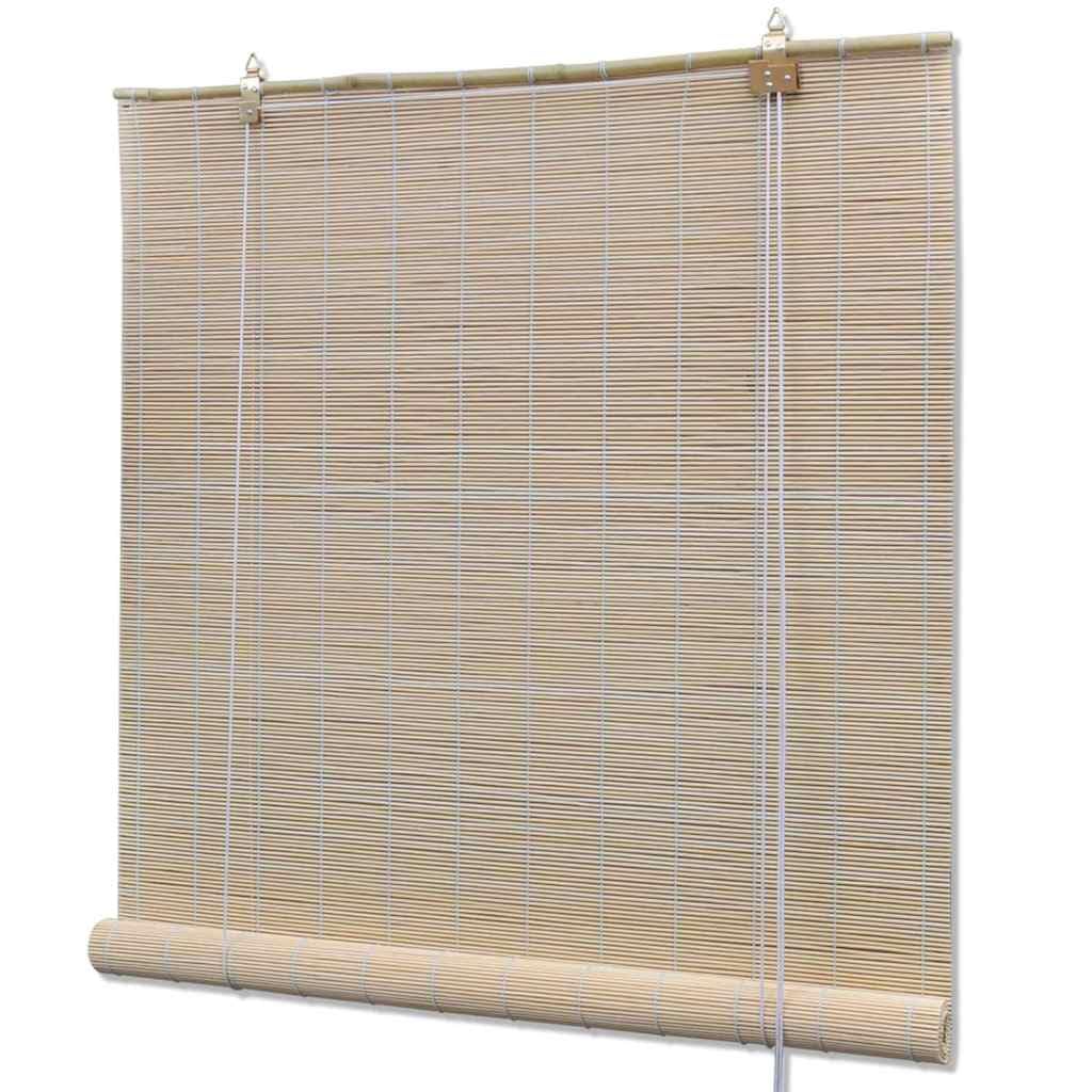 Lot de 2 Store Enrouleur en Bambou, Stores à Rouleau Bambou Naturel 2 pcs 120x160 cm
