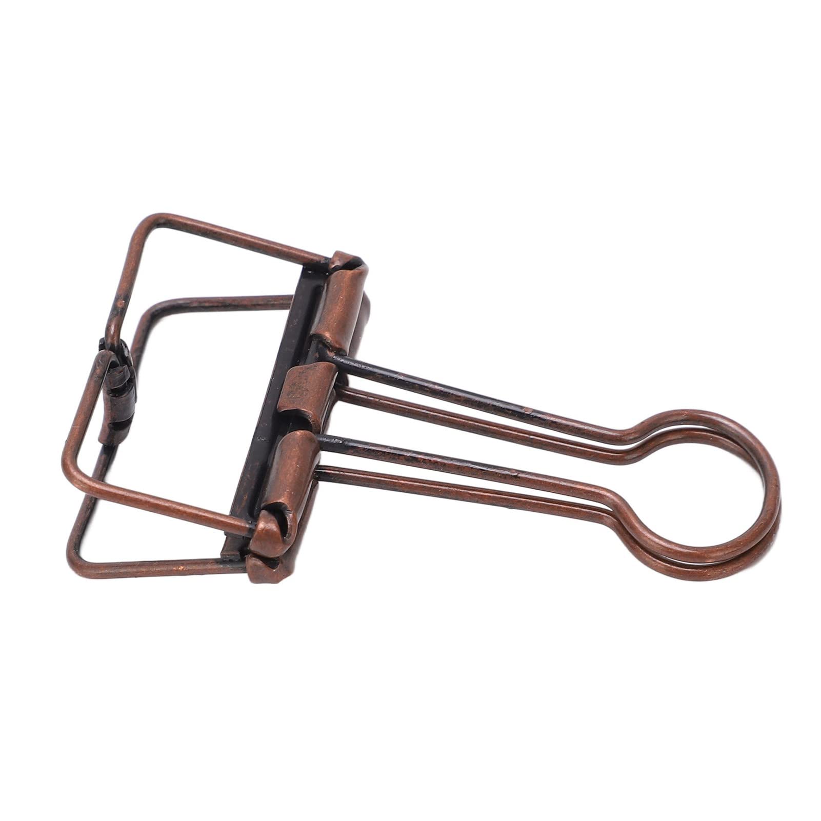 TOPINCN 32 Mm, 50 Clips de Metal para Encuadernación, Clips de Cola Hueca de Metal, Pequeños Clips de Encuadernación para Oficina, Escuela, Uso Doméstico, para Oficina, Escuela, Uso (Color Cobre)