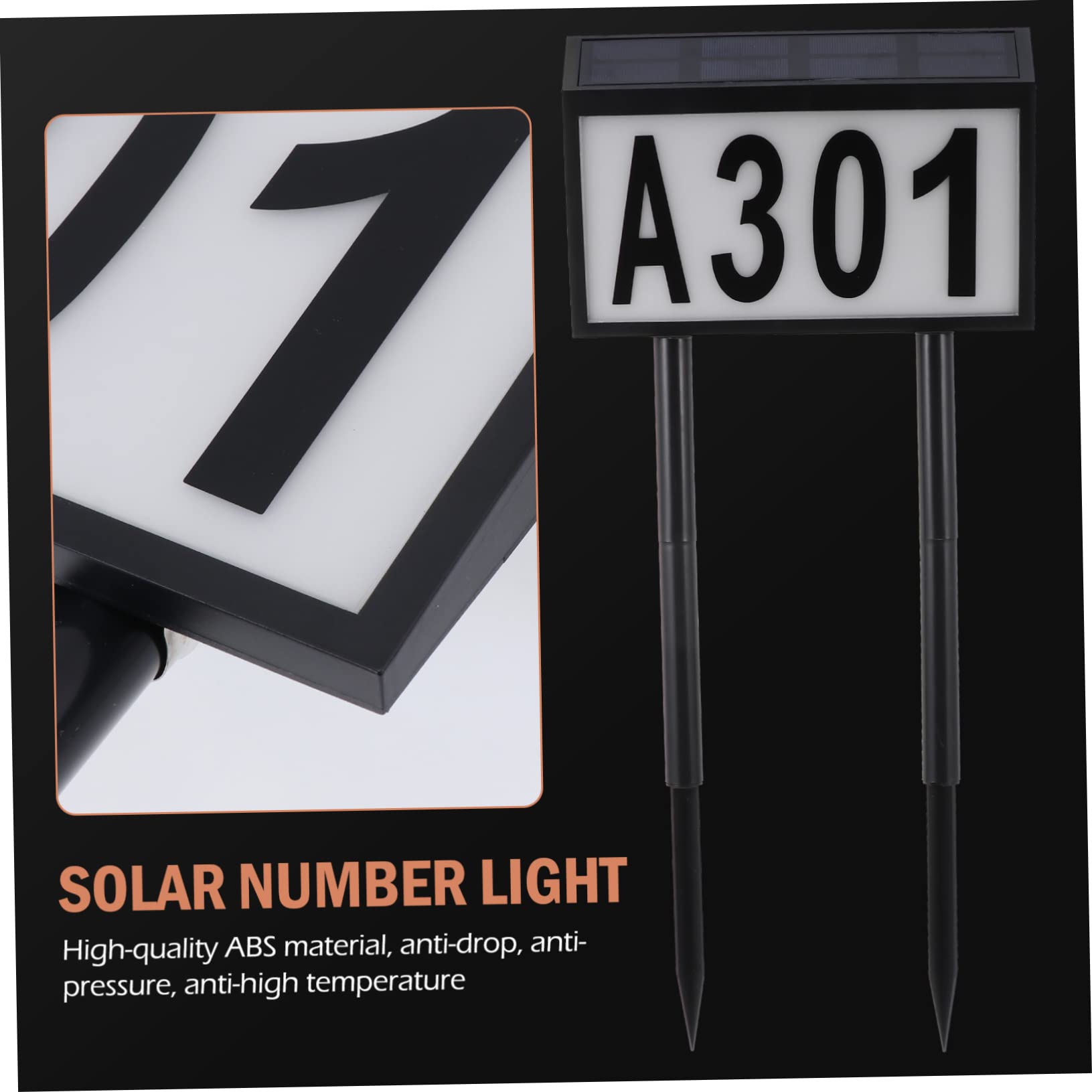 Solar Hausnummernleuchte mit 10 Led, 2w, 6000k, 1 Satz