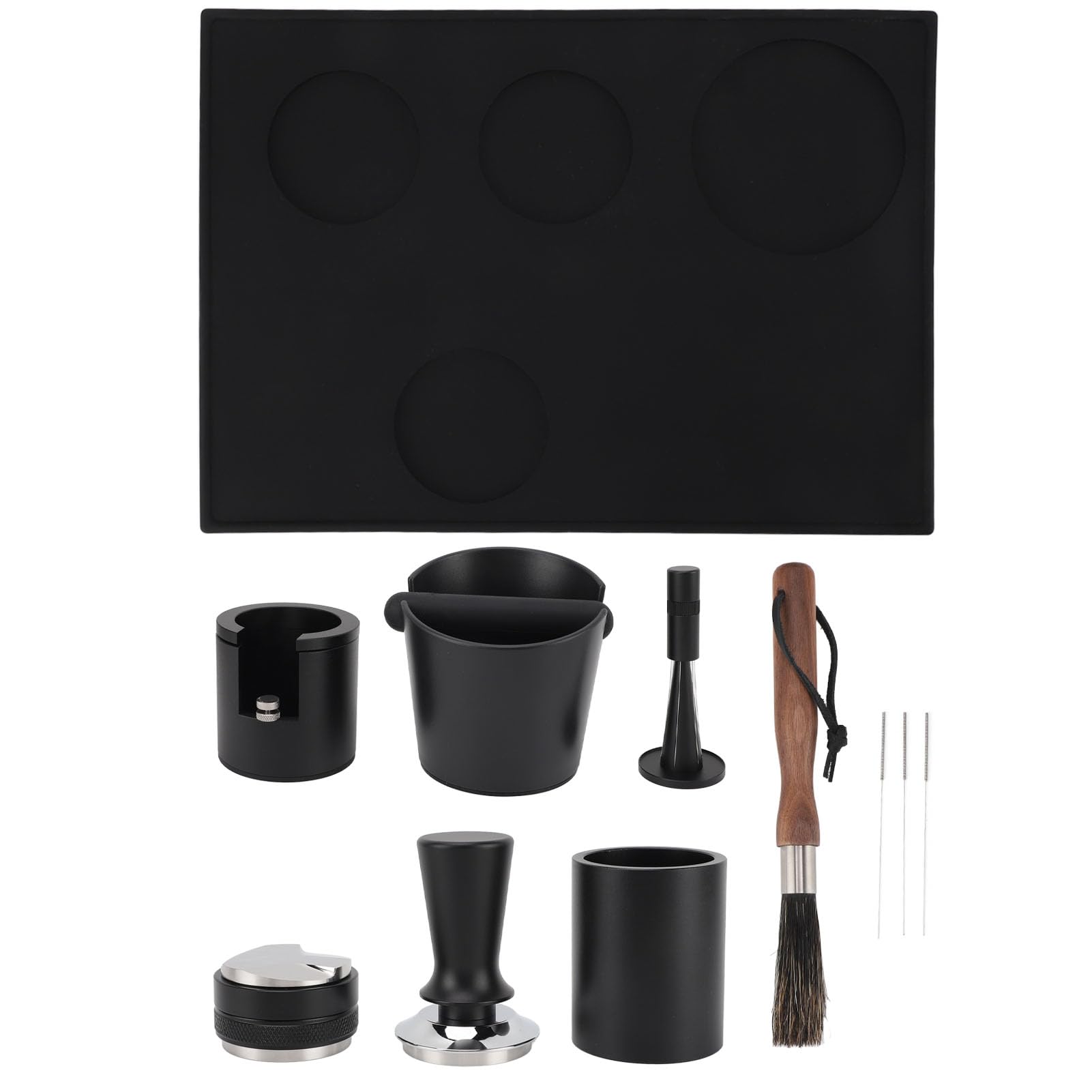 Generic Narzędzia do Parzenia Kawy, łatwy do Czyszczenia Silikonowy Zestaw Akcesoriów Kawy Kolby 58 Mm (BLACK)