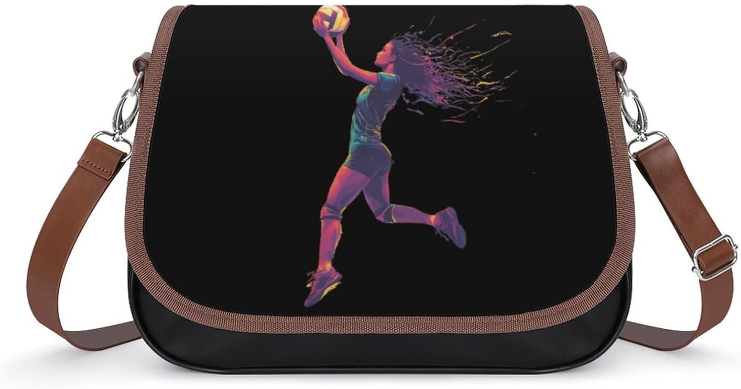 Volleyball Game Splash Shoulder Bags for Women Tote Handbag Clutch Purse Messenger Bag