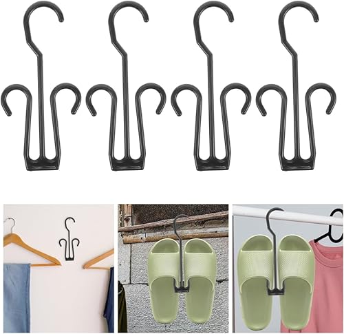 Miniatura 6 de Cabilock 80 piezas de pantuflas conectables secado espacio accesorios para el hogar Organizadores de almacenamiento para doble gancho de pared