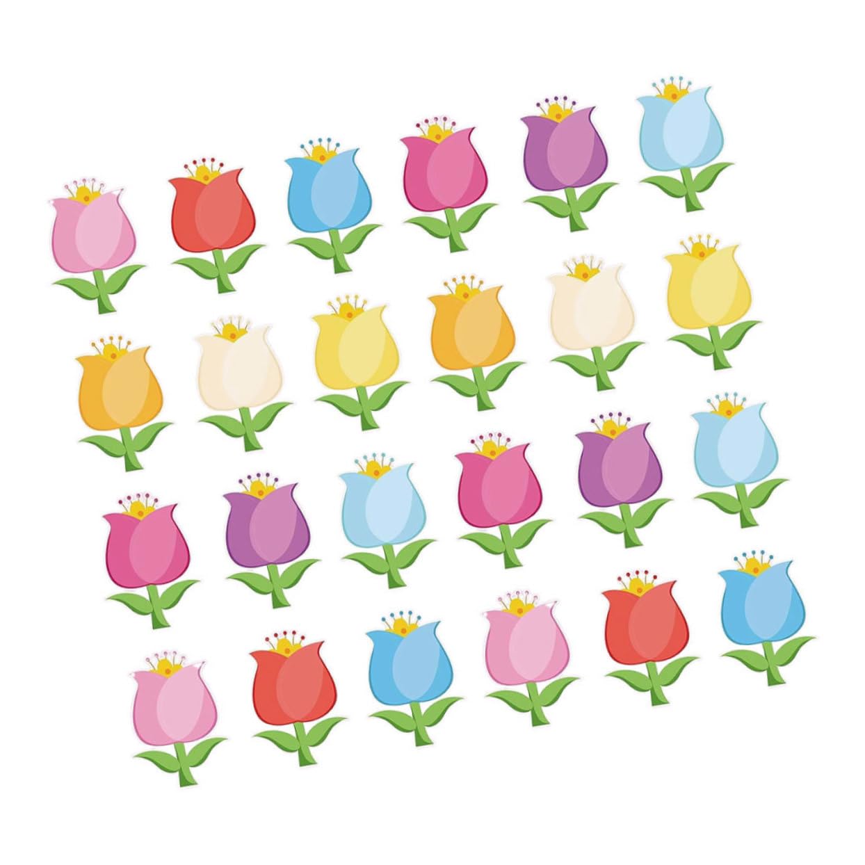 Recortes de papel de tulipán coloridos para manualidades vistosas, 90 piezas