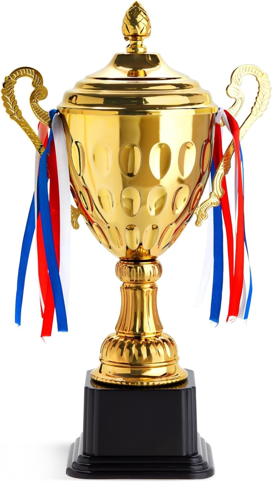 Juvale Trophy Award Cup - 16.63" Gold Plated Steel, Polished Finish - 1st Place Award, Soccer Cup & Football Trophy