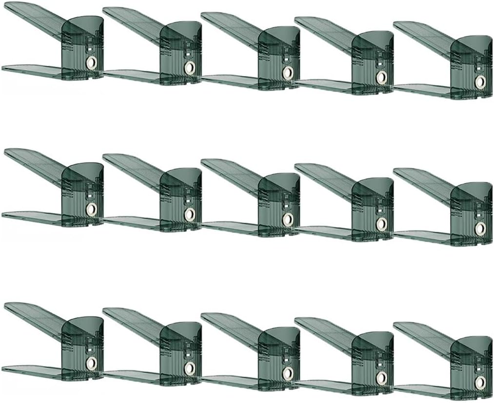 Shoe Slots Organizer 15 Piece Shoe Stacker Shoe Slots Save Space, Double Stacked Shoe Racks, Suitable for Most Shoes (Color : Green, Size : 15pcs)