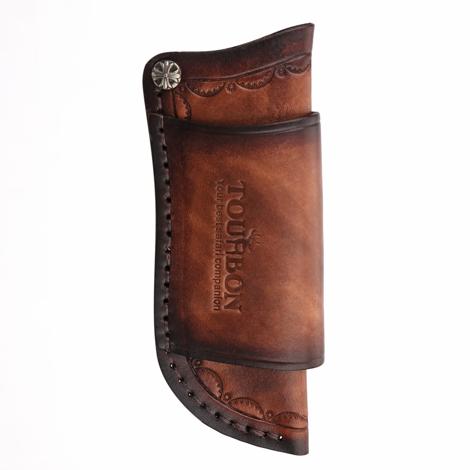 Tourbn Tourbon Multitool Leather Sheath, EDC Knife Bag for Belt, Pocket Knife, Handmade, Gift, Brown, 13 x 2 x 5.5 cm