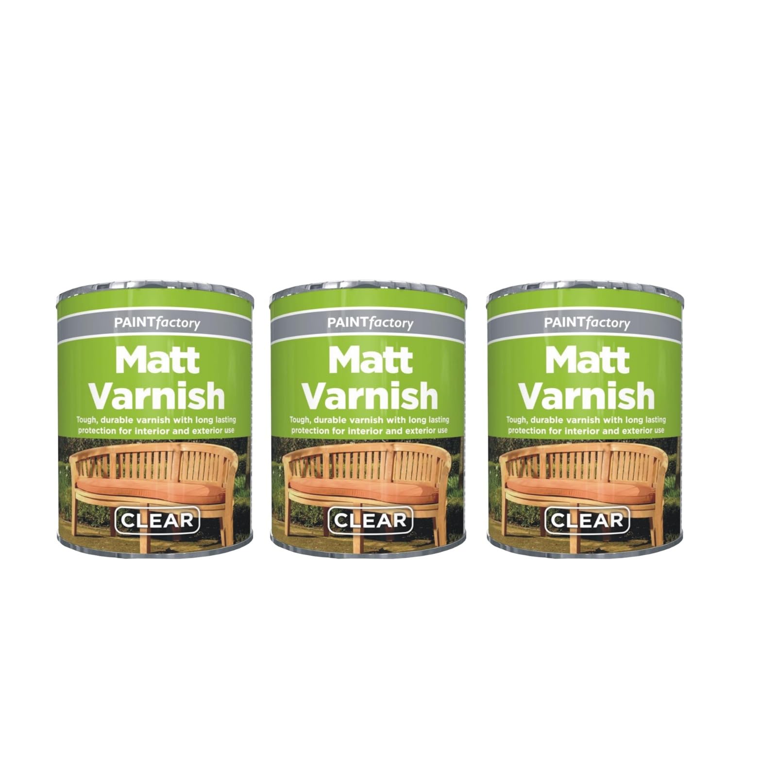 PNJB Clear Matt Varnish Tin Paint, Paint for Surfaces Like Wood, Metal & Concrete, Interior Exterior Protection,Long Lasting, Quick Drying,300ml (3PCS)