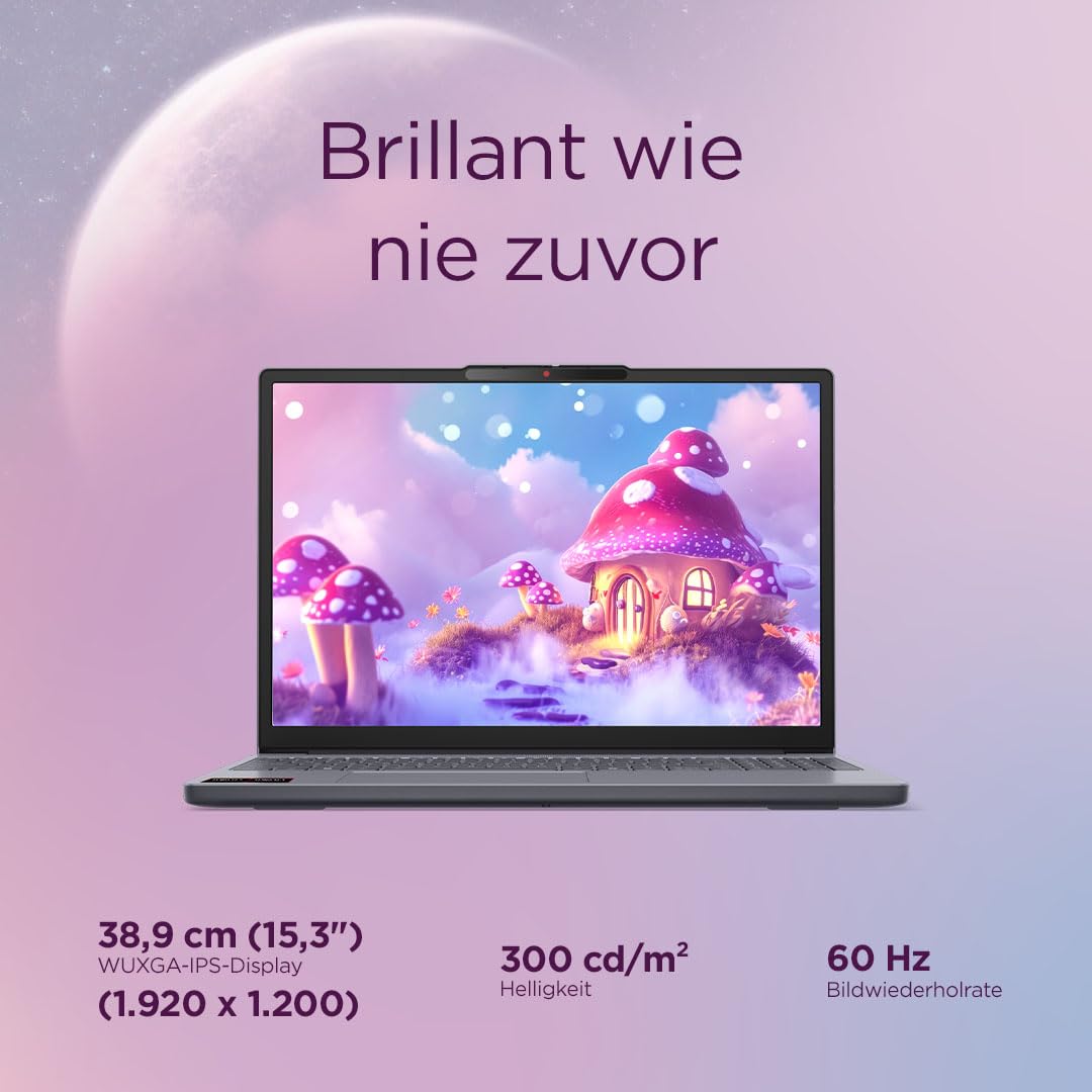 Lenovo IdeaPad Slim 3 Laptop 15.3" WUXGA AMD Ryzen 5 150 512GB SSD 16GB RAM Windows 11 Luna Grau
