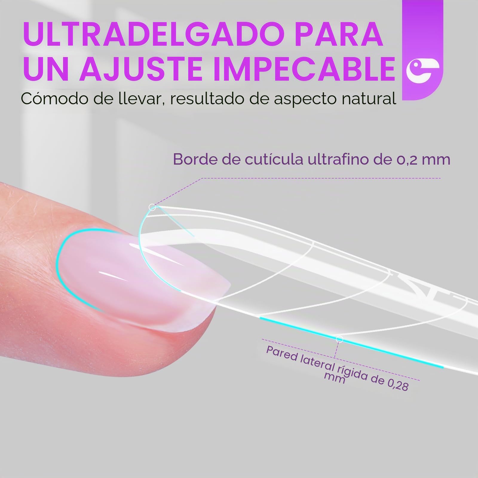 Gelike ec Formas de uñas dobles profesionales para gel constructor: diseño sándwich formas de uñas 240 piezas 15 tamaños - Para extensiones de gel impecables - Fácil para bricolaje y salón - Bailarina