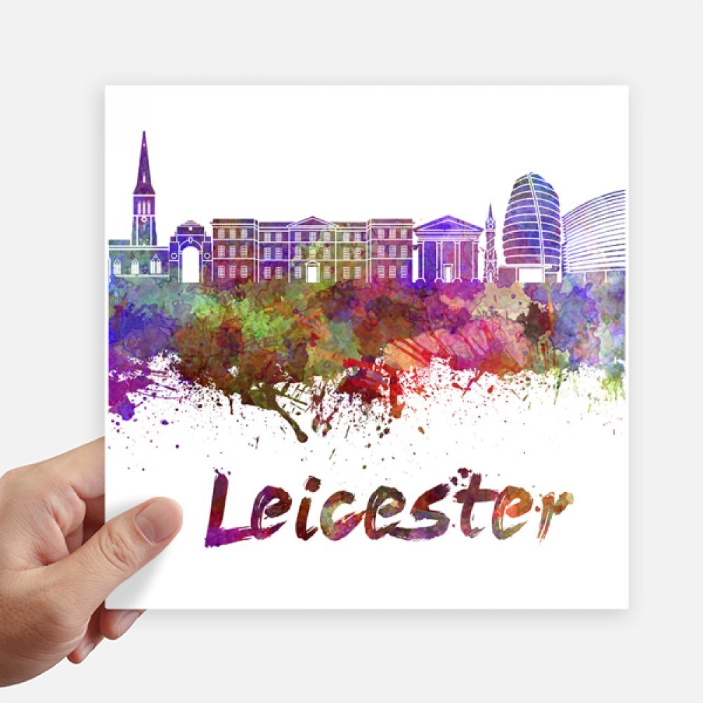 Sticker aquarelle ville de Leicester pour personnaliser votre moto ou PC