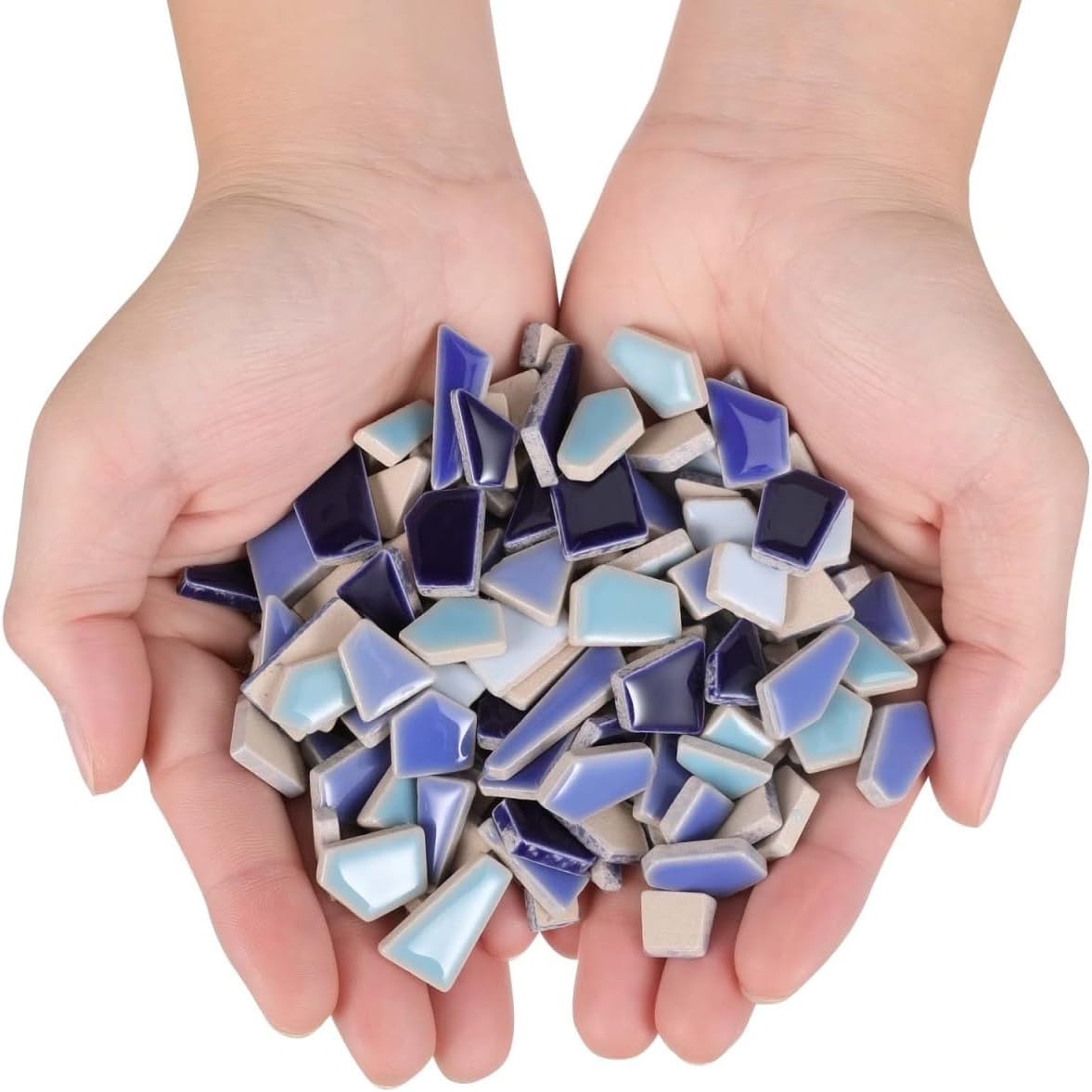 GALPADA Mosaic Tiles Ceramic Bulk Blue for House Garden Crafts 0.79