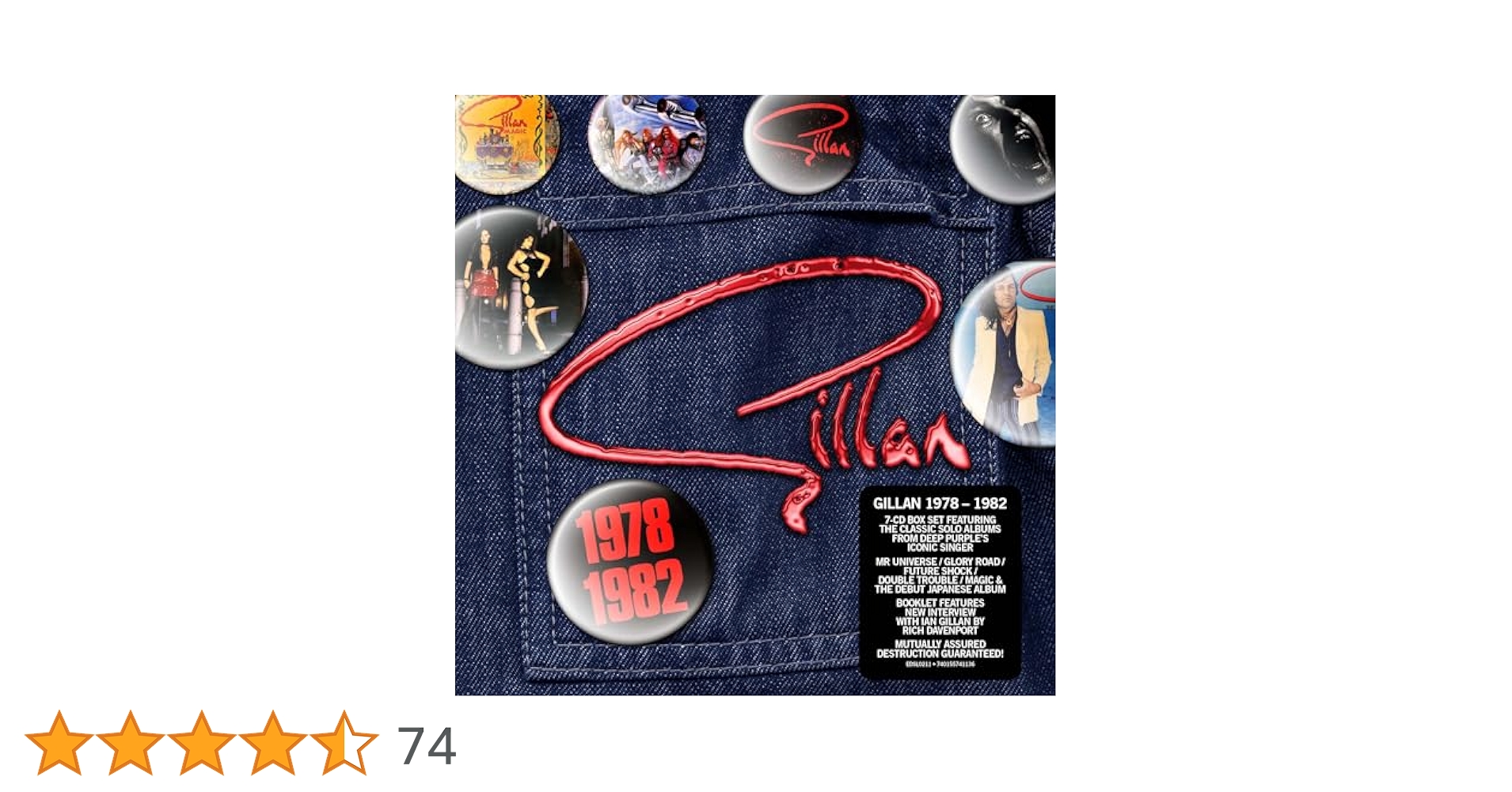 Gillan: 1978 - 1982 7CD Boxset: Amazon.co.uk: CDs & Vinyl