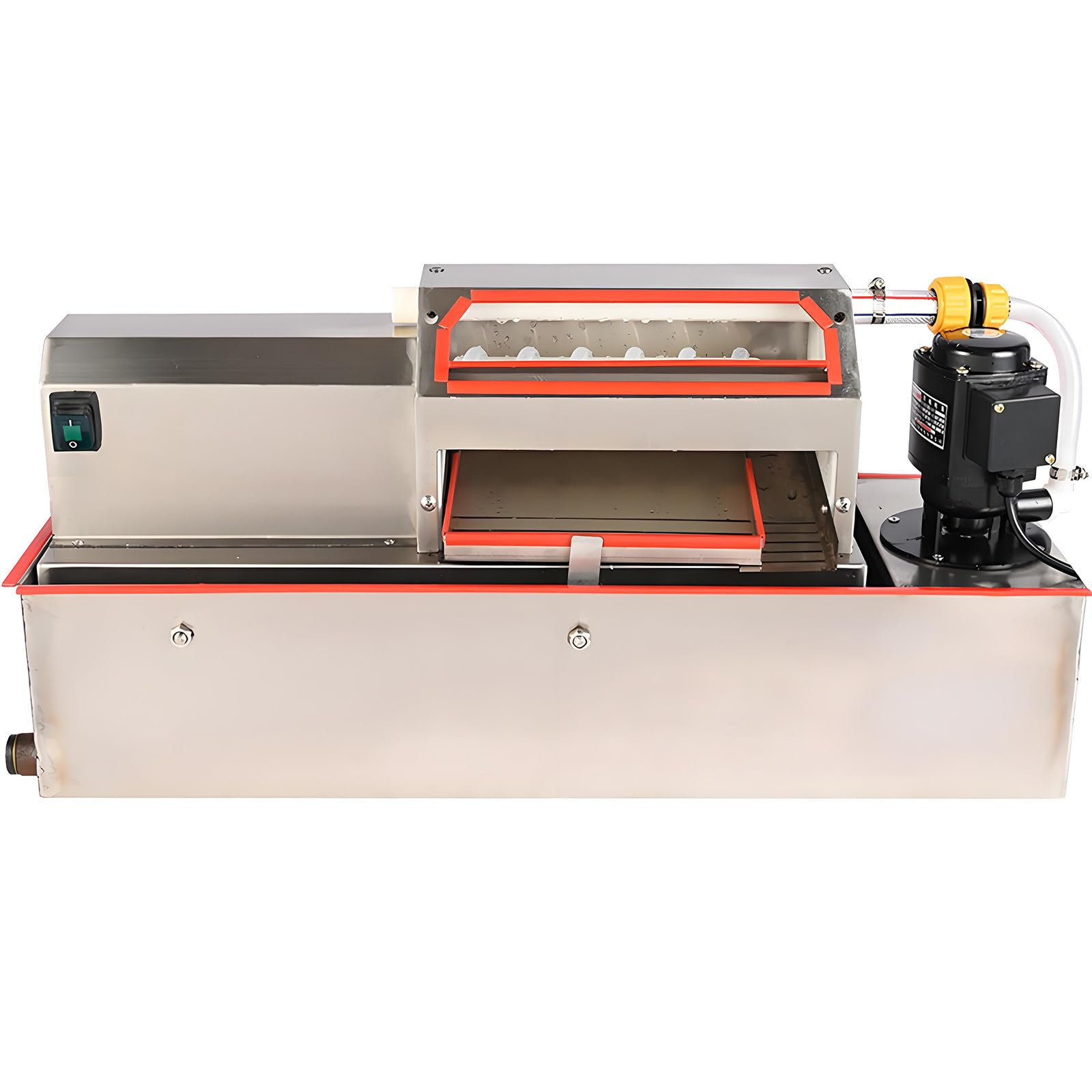 Máquina descascaradora automática de huevos de codorniz, 25 W, 70 kg/h, herramienta peladora de huevos de codorniz hervidos, herramienta de acero inoxidable, spray de agua automático para cocina y