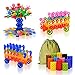 QuadPro Brain Flakes 570 Piece with 4 Set Wheels Plastic Discs Snowflake Building Blocks Set Kids Preschool Toys Educational Stem Toys for Boy and Girls