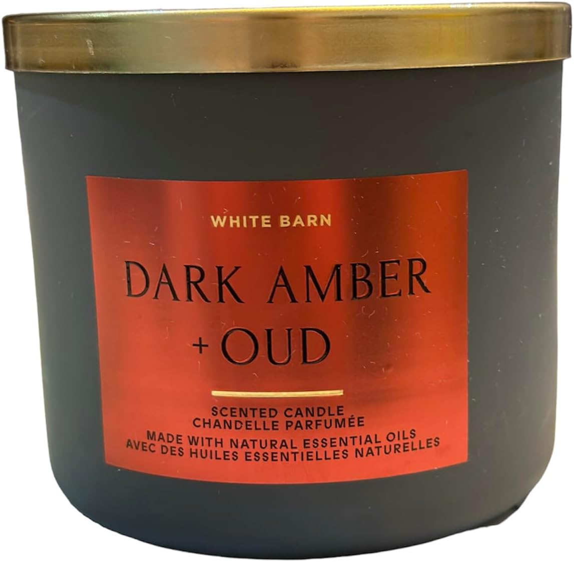 White Barn 3-Wick Candle w/Essential Oils - 14.5 oz - 2022 Spring Scents! (Dark Amber & Oud)