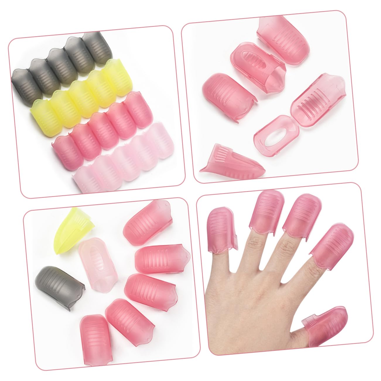 Didiseaon 4 Juegos Kit Quitaesmalte De Uñas De Cristal Tapón De Remojo De Uñas Clips De Esmalte De Uñas Herramienta De Quita Uñas Ajustable Quita Uñas De Gel Clip De Pegamento 20 Piezas * 4