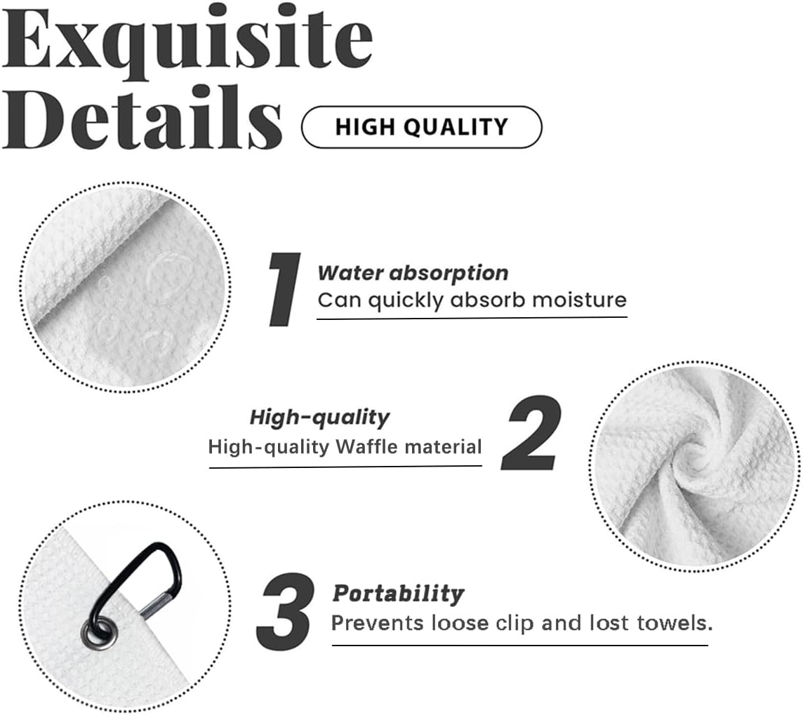 Black White Checkered Golf Hand Towels, 2-Pack Black and White Checkered Pattern, Absorbent Golf Retirement Gifts Accessories for Bathroom Kitchen Gym Hotel Spa Sport - Image 6