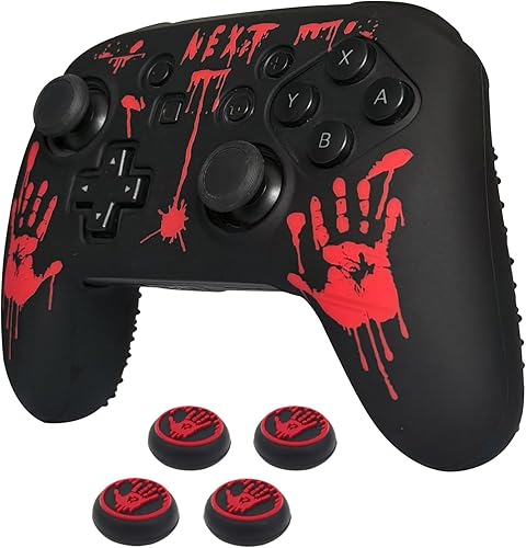 RALAN Funda protectora de silicona antideslizante con 4 agarres para el pulgar para Switch Pro, funda protectora de silicona antideslizante, color