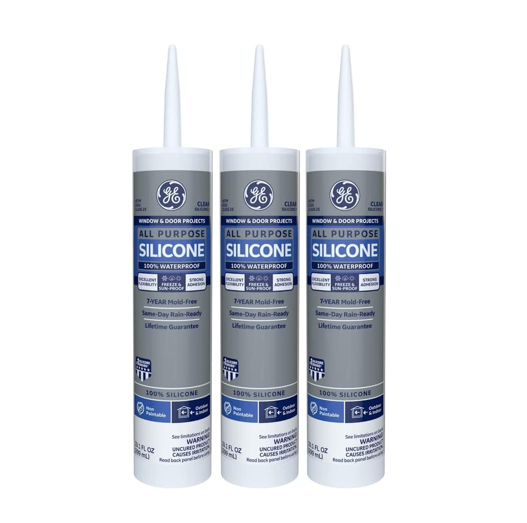 GE Silicone GE012 10.1 Oz Clear Window & Door Silicone Rubber Caulk