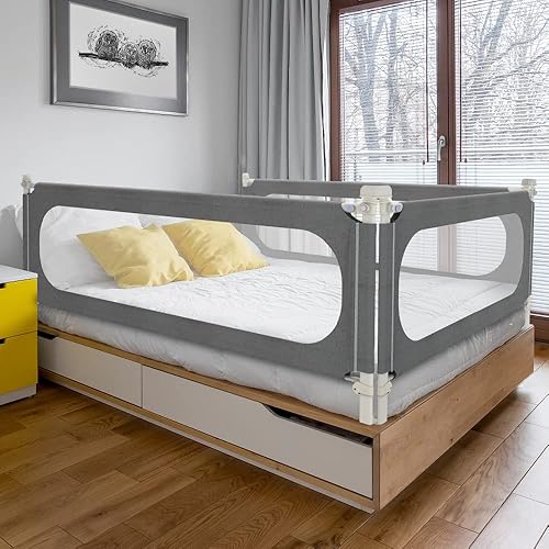 Miniatura 1 de Rieles de cama para niños pequeños, extra altos, 32 niveles de ajuste de altura, especialmente diseñados para tamaño individual, matrimonial, Queen,