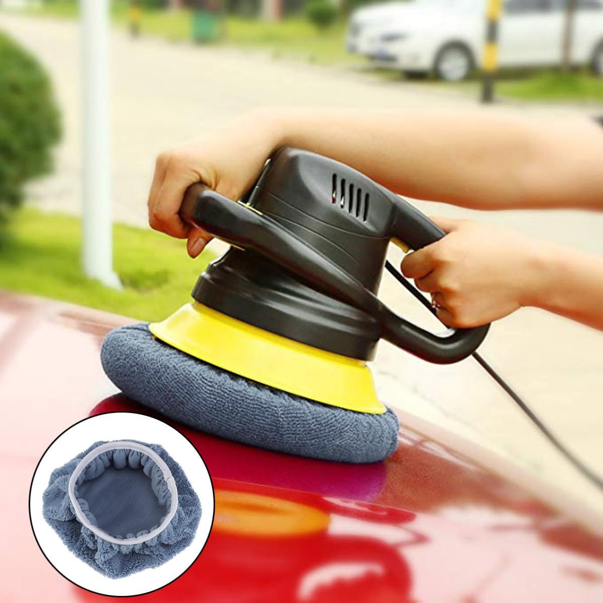 Coral Fleece Bonnet Pads Waxing 9-10 Inch Set Car Polishing 5 Pcs