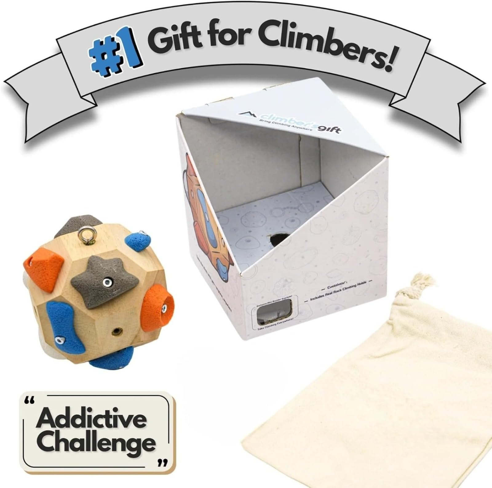 Bloque de Boulder Hecho a Mano - Desarrolla Fuerza y Precisión, Bola 3D de Boulder para Escalada, Balones de Entrenamiento para Escalada para Usar en Cualquier Momento, Bola de Entrenamiento