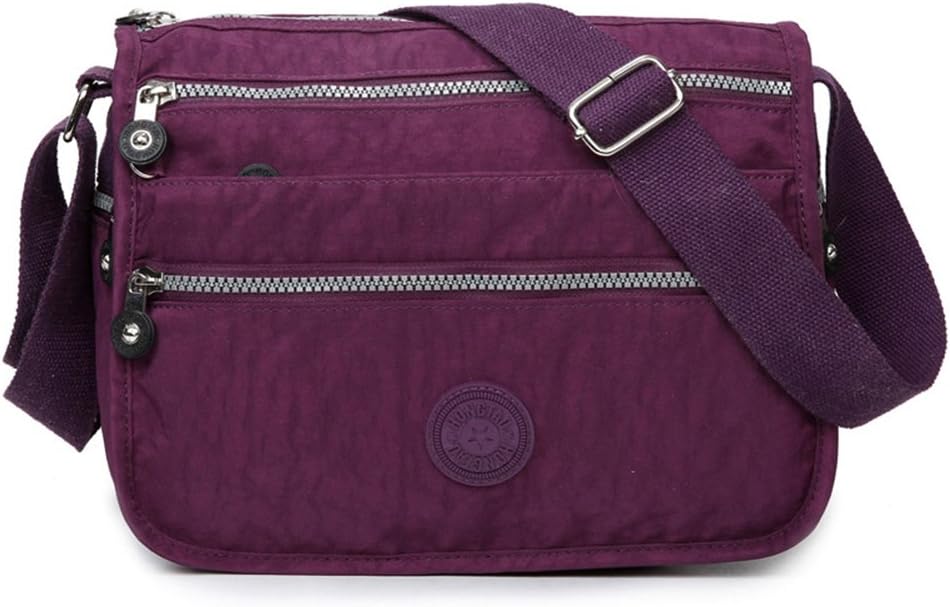 Leisure Womens Nylon Waterproof Messenger Shoulder Bags Casual Cross Body Handbag Multi Pocket Tote Purse