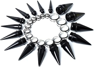 32 PCS 00G - 24mm Ear Taper Kit Gauge Stretching Kit Stainless steel Tapers Tunnels Plugs Piercing Jewelry
