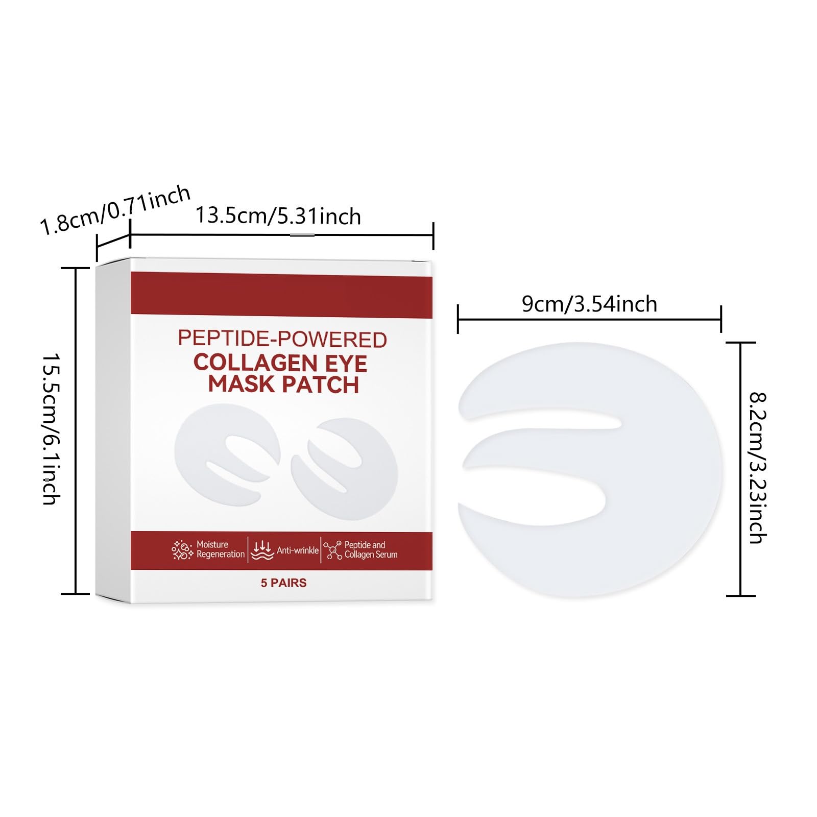 Peptid-Augenmaske mit tiefenwirksamer Kollagen-Wirkung, 5 Paar Kollagen-Augenpads, Augenpads mit Peptid-Collagen, Koreanische Augenmaske, gegen Schwellungen und Augenringe, für Erwachsene (8pcs)