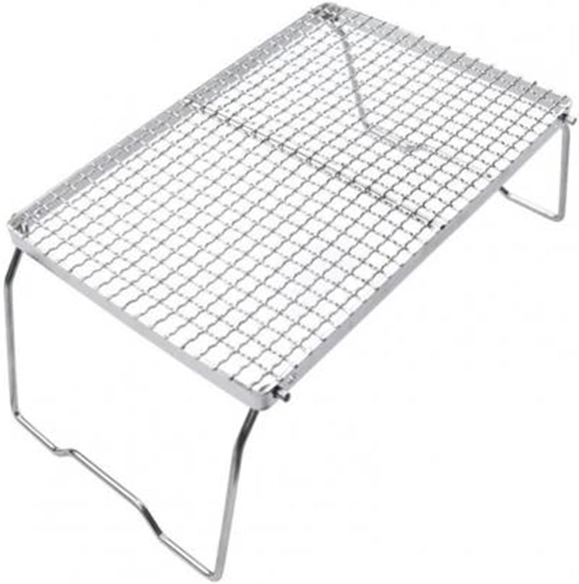Foldable Camping Grill-Portable Camping Grill Foldable Hiking BBQ Grill Rack Accessory (Color : Squarelarge)
