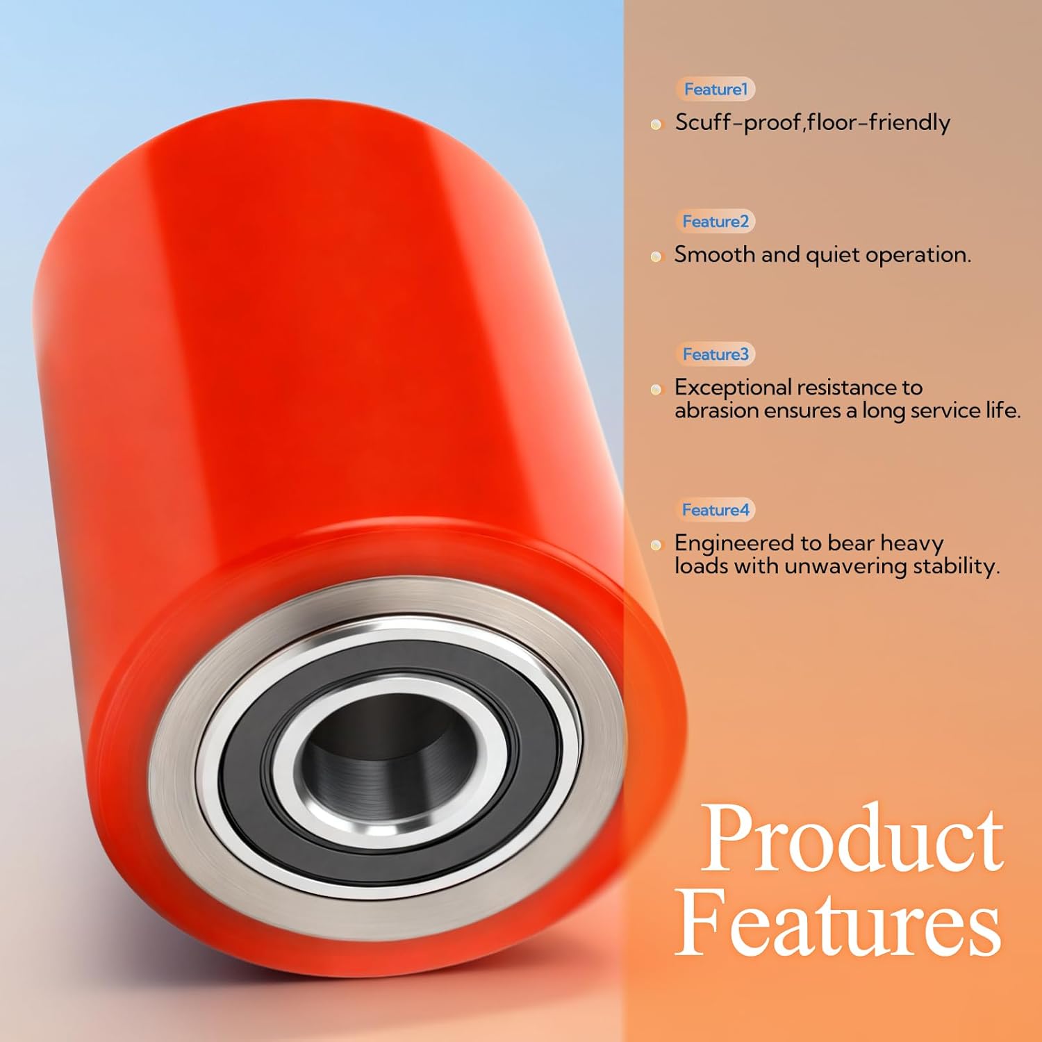 GASHER Pallet Jack/Truck Steering Wheels Set with Axle,Front Load Roller 3" x 3.75" Pair with Bearings,Pallet Jack Wheels Replacement for Most Hand Pallet Jacks