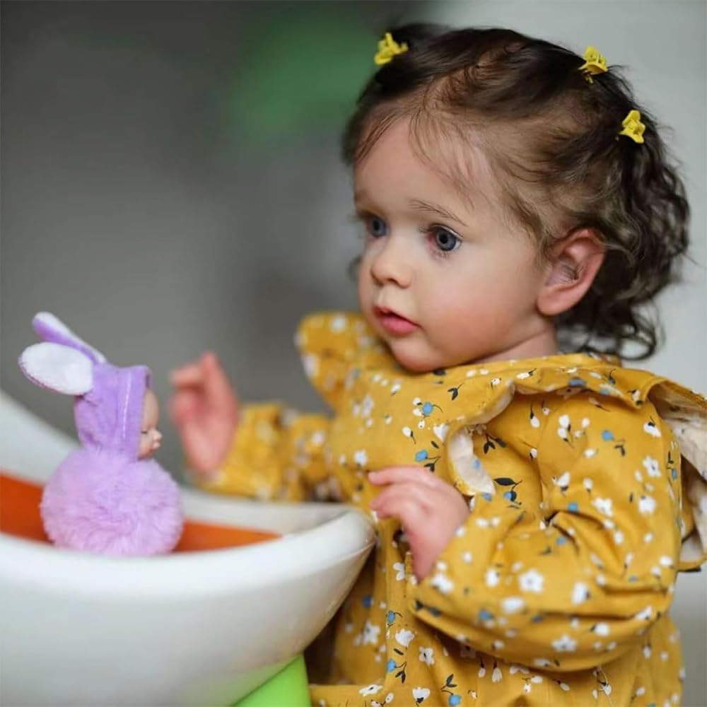 Reborn lalka – 56 cm, lalka dla niemowląt, prawdziwe uczucie, realistyczna lalka noworodka, urocza uśmiechnięta, prawdziwe życie, lalki z pudełkiem prezentowym dla dzieci