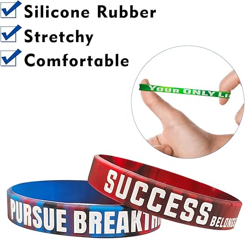 Miniatura 8 de Pulseras motivacionales para hombres, mujeres y adolescentes, pulseras inspiradoras de silicona unisex para adultos