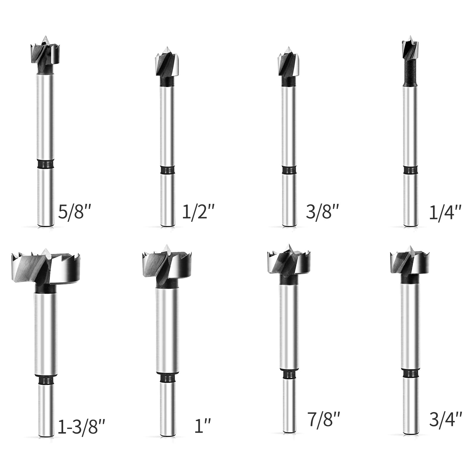 BAIDETS Forstner Bit Set - 8 Pcs for Wood Drilling -2 BAIDETS Forstner Bit Set - 8 Pcs for Wood Drilling -2