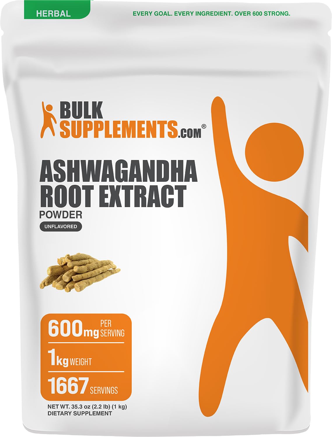 BulkSupplements.com Ashwagandha Extract Powder - 1kg (Pack of 1)
