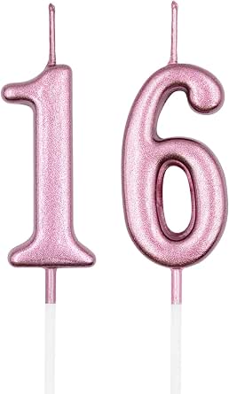 61st Birthday Candles – Number 61 Cake Candles, Pink, Premium Wax, For Men & Women - View #11