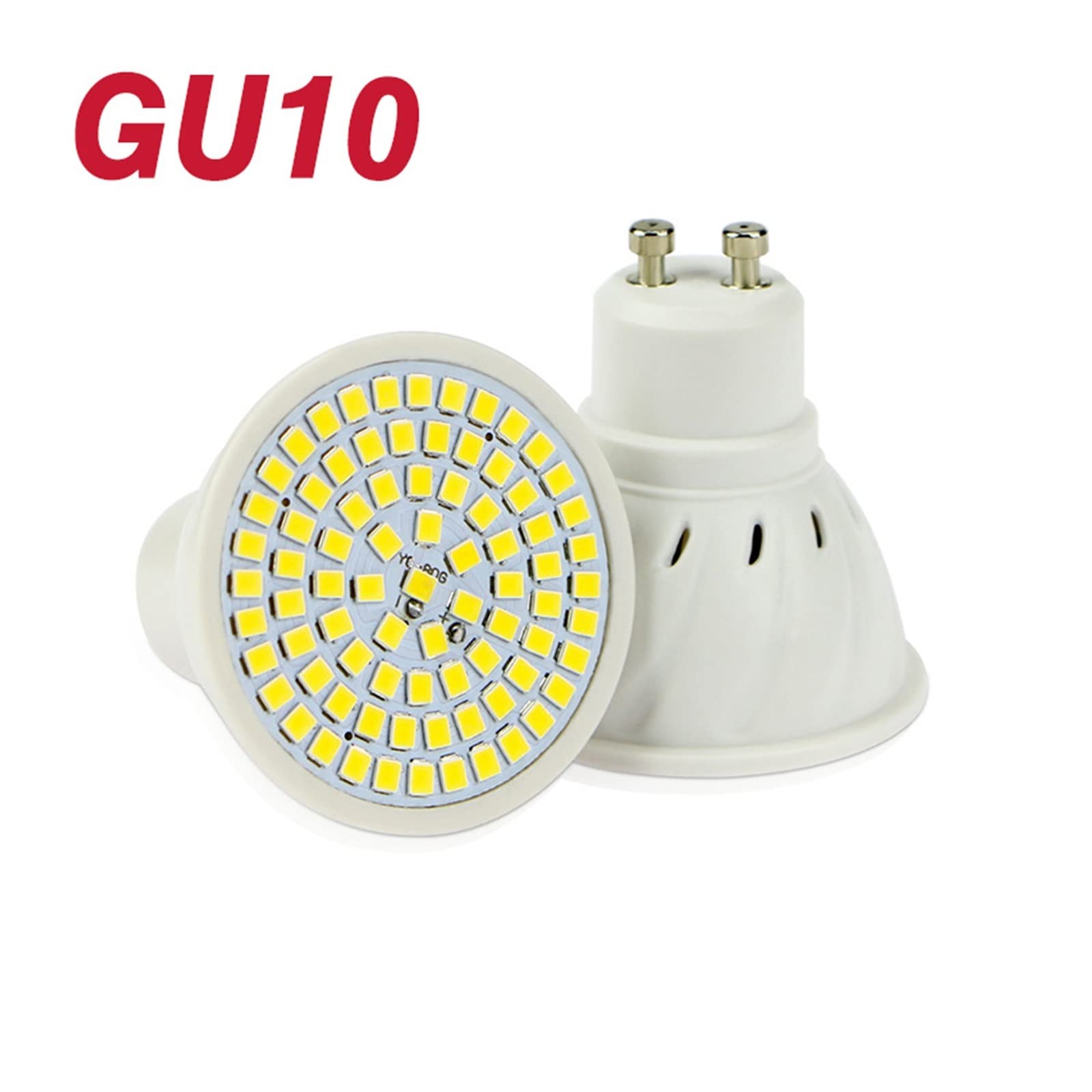 10 pz LED Lampada E27 E14 GU10 MR16 220 V LED Lampadina Faretto 48 60 80 LED 2835 Faretto (Color : Cold White, Size : GU10-80LEDS)