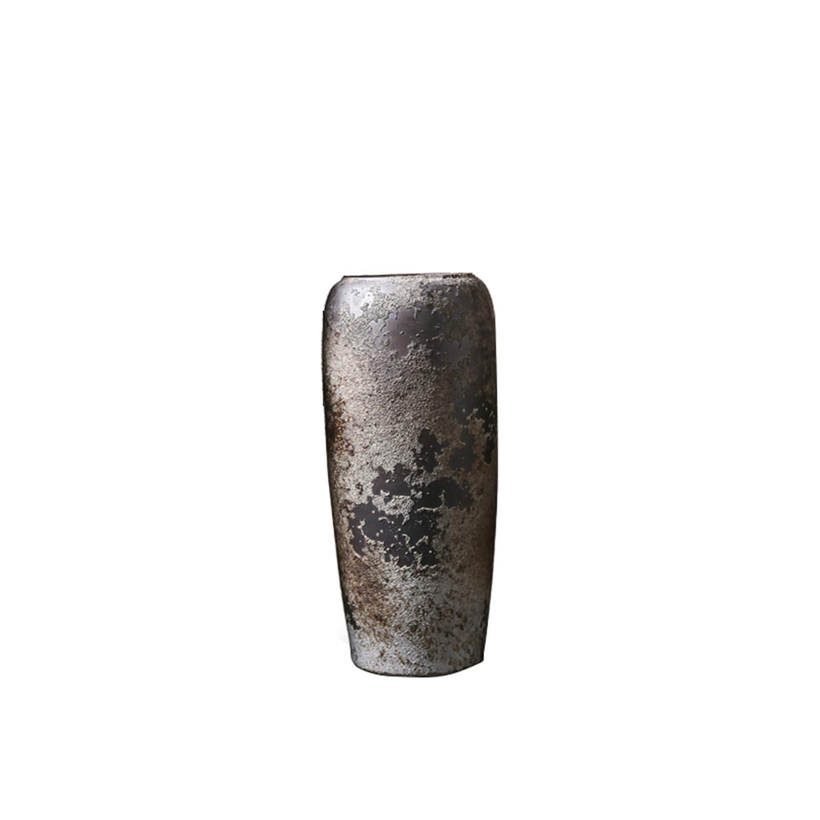 asdchZen Indoor Gardening Vintage Large Vase Living Room Hotel Lobby Floor-Standing Porch Decorative Vase Earthenware Pot,26 * 59CM