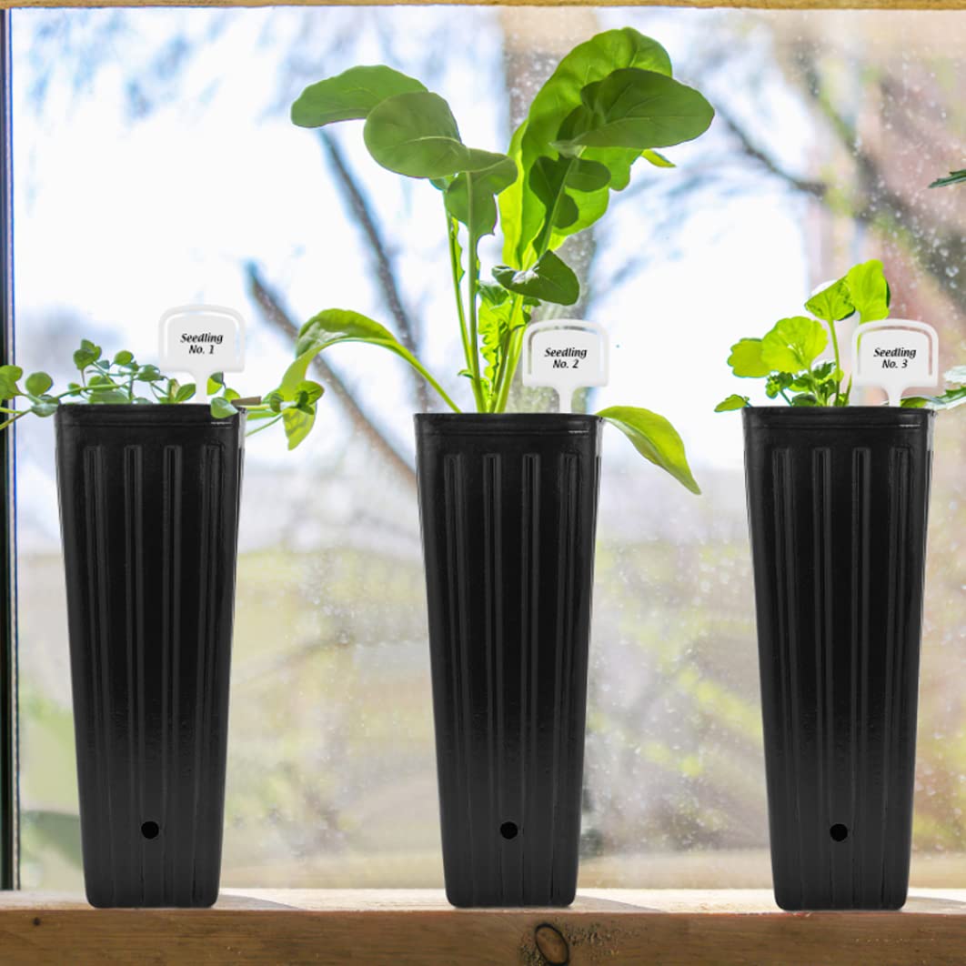 Pots de pépinière de Plantes Profondes, Pots d'arbres Hauts 50 pièces avec Trous Drainage, récipient semis pour Le Jardinage