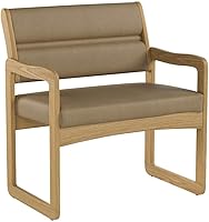 Vista 35 de Wooden Mallet Valley Bariatric Guest, Silla base de trineo, roble mediano