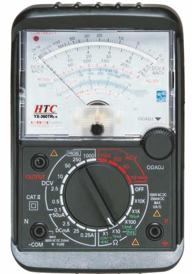 hty-HTC YX-360 TRE-B Analog Multimeter with Mirror Scale, hFE Test | Diode, AC/DC Voltage Measurement - Versatile Multimeter for Electronics and Electrical Testing-image-13
